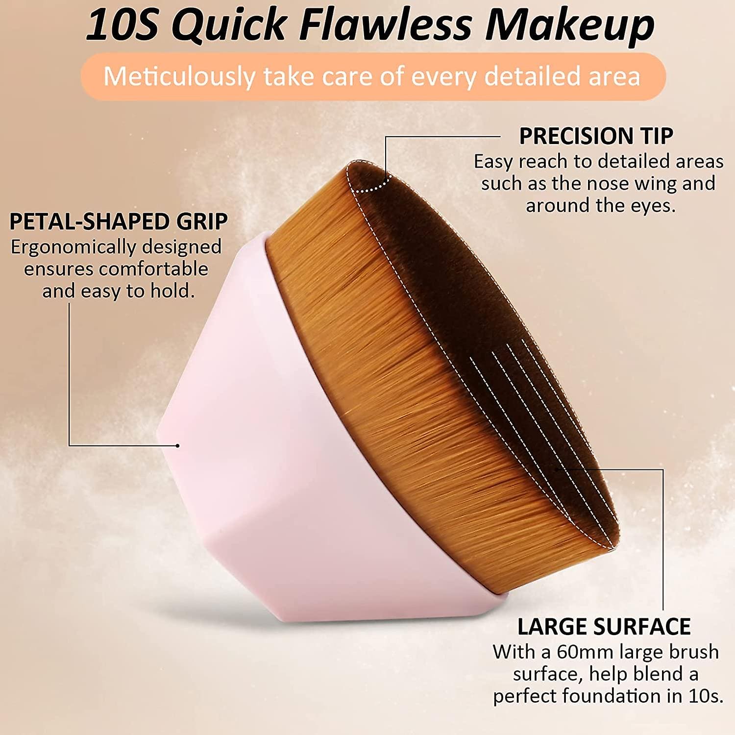 Flawless Makeup Brush, Face Blush Foundation Brush for Blending Liquid, Cream or Powder Flawless Makeup Brush, Face Blush Foundation Brush for Blending Liquid, Cream or Powder